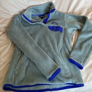Patagonia Gray and Blue Fleece Snap